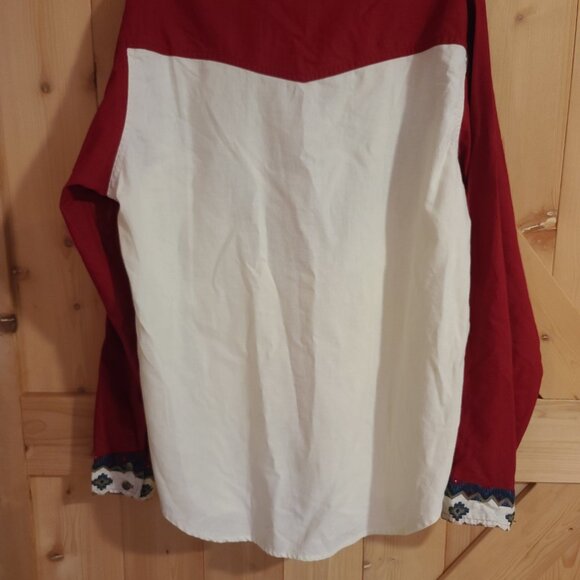 Vintage Wrangler Western Wear Cotton Aztec Button Rodeo Shirt Women’s X Large - Picture 13 of 16